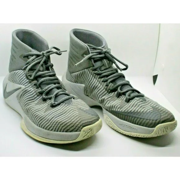 Nike Zoom Clear Out Men's Basketball Shoes SIZE 8.5 GREY/WHITE  Style 844370-002 - Picture 2 of 10